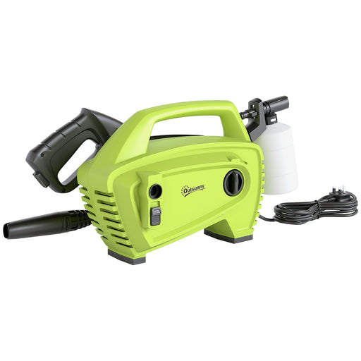 Portable 1600W Pressure Washer with Adjustable Nozzle and 6M Hose for Car and Patio, Green