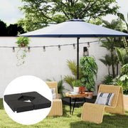 Set of 4 Heavy Duty Cantilever Parasol Base Weights 64kg Sand or 55kg Water Black by Outsunny