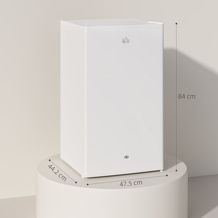 White 91L Freestanding Under Counter Fridge with Lock by HOMCOM