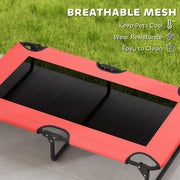 Red Portable Elevated Dog Bed With Breathable Mesh For Large Pets Indoor Or Outdoor Use
