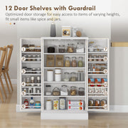 Freestanding Kitchen Storage Cupboard with Adjustable Shelves Ideal for Home Organisation White