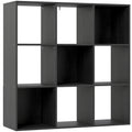 Nine Cube Storage Shelf Unit With Open Display Space For Home Or Office Use, Black