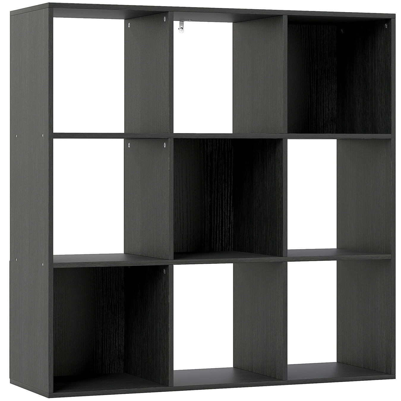 Nine Cube Storage Shelf Unit With Open Display Space For Home Or Office Use, Black