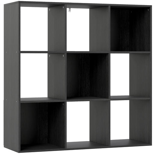 Nine Cube Storage Shelf Unit With Open Display Space For Home Or Office Use, Black