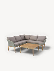 Sol 5 seater corner lounge set with coffee table in a garden