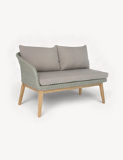Sol acacia wood corner sofa and table seen from above