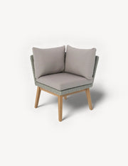Sol acacia wood corner lounge seating with back cushions