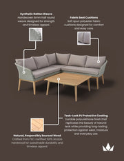 Sol 90cm square acacia wood coffee table