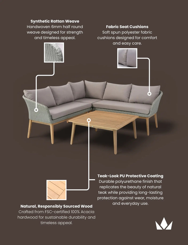 Sol 90cm square acacia wood coffee table