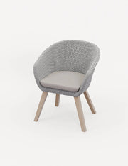 Sol dining chair with 8mm half-round rope weave and spun-polyester cushion