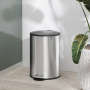 20L Stainless Steel Kitchen Bin With Soft Close Lid Ideal For Home Use, Silver