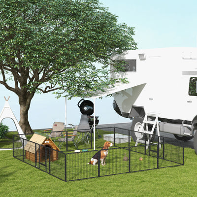 16 Panel Heavy Duty Puppy Playpen for Small Dogs Indoor and Outdoor Use Grey