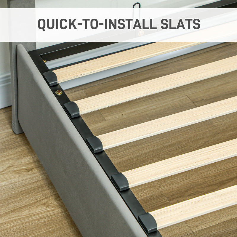 King Size Ottoman Bed Frame With Storage Drawer Ideal For Bedrooms Grey