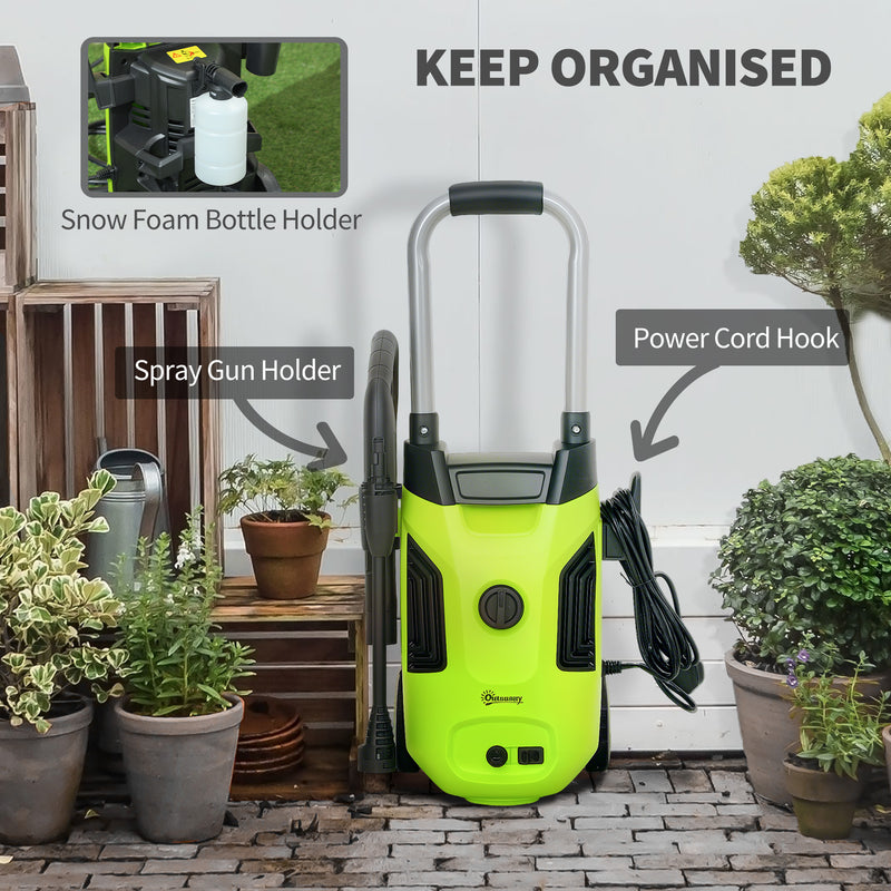 1800W High Pressure Washer 150 Bar With Adjustable Nozzle and 6m Hose by Outsunny AOSOM
