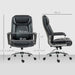 Black Ergonomic Faux Leather Executive Office Chair With Adjustable Height and Tilt by HOMCOM