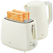 Cream White Cordless Kettle and Toaster Set 1.7L 3000W Fast Boil with 7 Browning Levels by HOMCOM