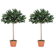 Set of 2 Artificial Olive Trees 3ft Potted Plants for Home or Office Decor Orange