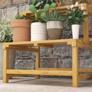 Wooden Plant Stand with Trellis Natural Finish for Garden and Patio by Outsunny