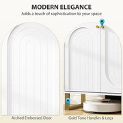 White 2 Door Sideboard Cabinet with Adjustable Shelves for Home Storage by HOMCOM