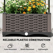 Raised Garden Bed with Trellis for Easy Plant Care on Patios and Balconies Black Outsunny