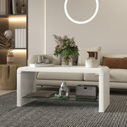 Curved White High Gloss Coffee Table Modern Design by HOMCOM