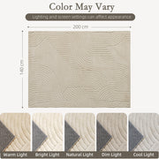 Living Room Rug with Thick Soft Pile and Slip Resistant Backing Cream AOSOM