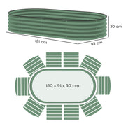 Set of Two Green Steel Garden Planters 181 x 93cm by Outsunny