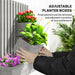 Wall Mounted Wooden Garden Planter with Trellis and Drainage Holes Grey by Outsunny