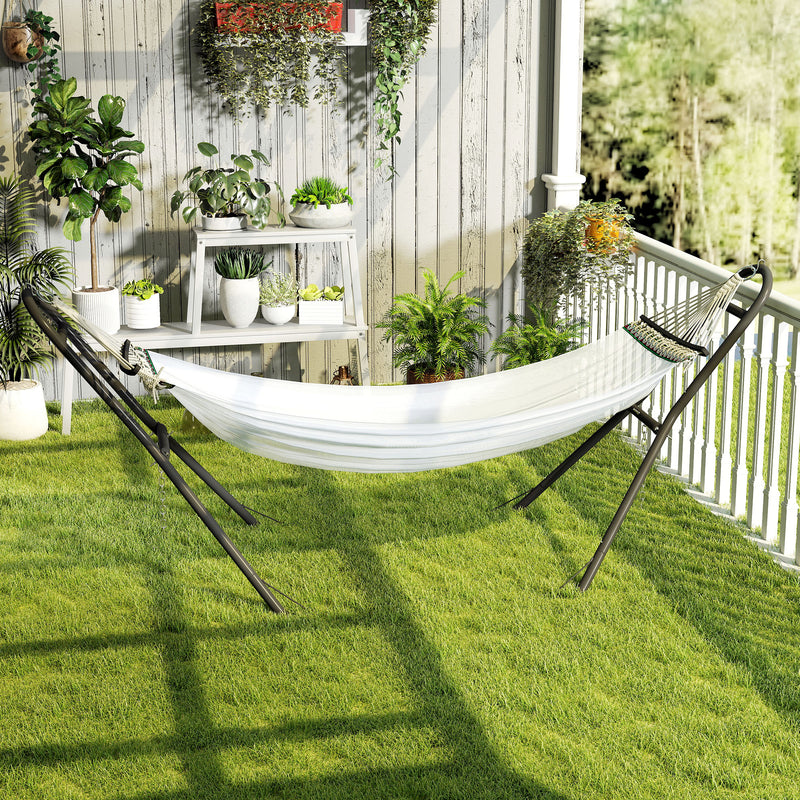 Hammock Stand for Garden or Patio with Adjustable Height and Strong Steel Frame Black Outsunny