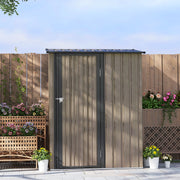 5ft x 3ft Metal Garden Storage Shed Light Grey Lockable Tool Shed with Sloped Roof by Outsunny