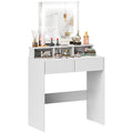 White Dressing Table with LED Mirror and Storage Drawers for Makeup and Bedroom by HOMCOM