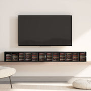 CD and Media Storage Shelves Set of 2 with Adjustable Compartments High Gloss Black AOSOM