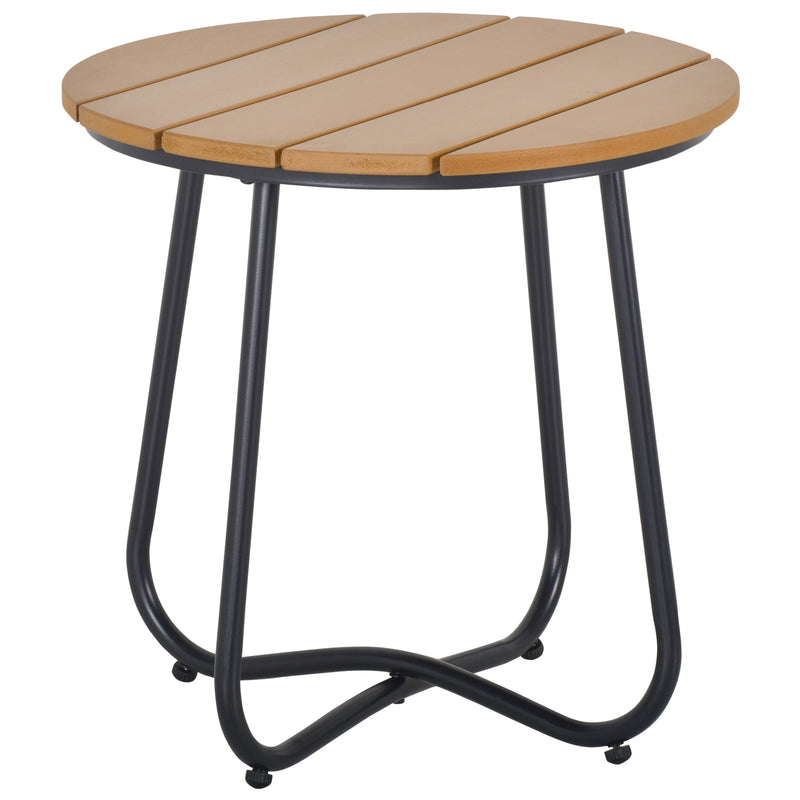 Outdoor dining table with weather-resistant surface for garden use grey AOSOM
