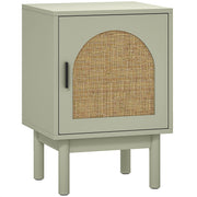 Rattan Bedside Table with Storage Shelf Ideal for Bedrooms and Lounges, Light Green