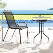 Three Piece Outdoor Garden Furniture Set in Black by Outsunny
