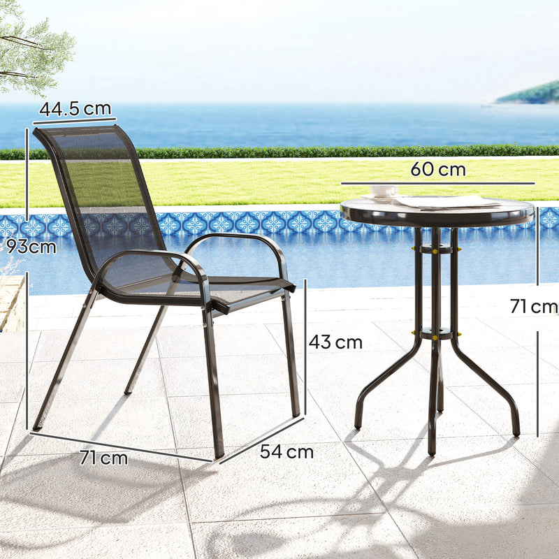 Three Piece Outdoor Garden Furniture Set in Black by Outsunny