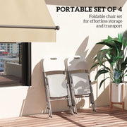 Set of Four Foldable Outdoor Chairs in White Lightweight and Compact by Outsunny