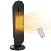 Oscillating Ceramic Space Heater With Remote Control For Home Or Office Use, Black