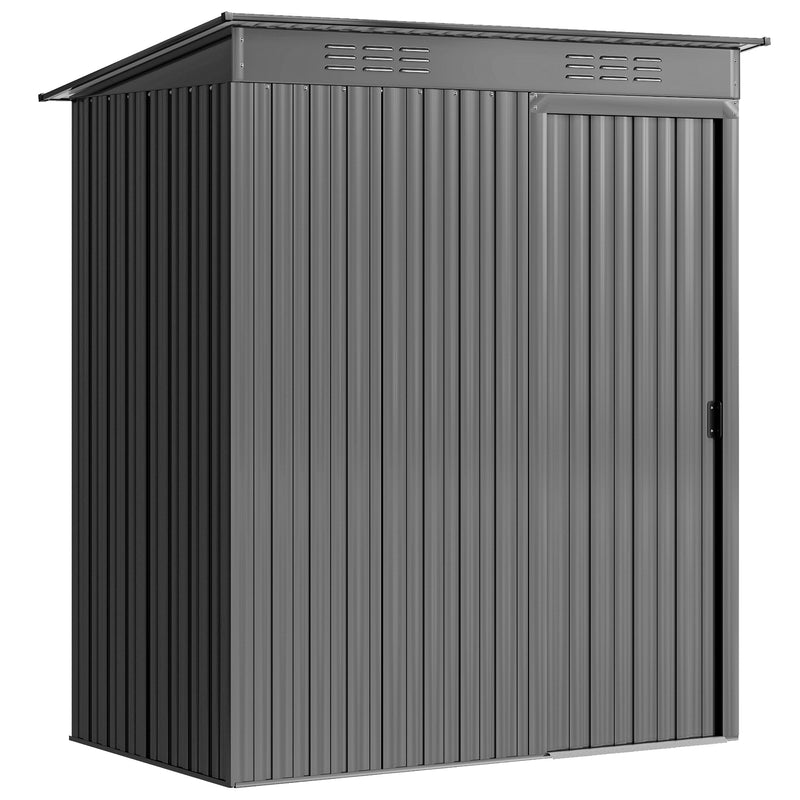 Garden Storage Shed with Sliding Door for Secure Outdoor Tool Organisation Light Grey Outsunny