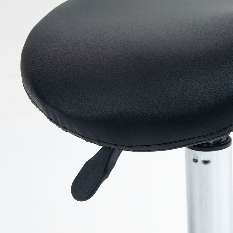 Ergonomic Rolling Saddle Stool With Wheels for Salon Spa or Tattoo Studio, Black