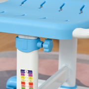 Kids Study Desk and Chair Set with Adjustable Height and Storage Drawer, Blue