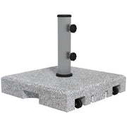 Grey 28kg Granite Parasol Base With Wheels And Handle For Heavy Duty Garden Use
