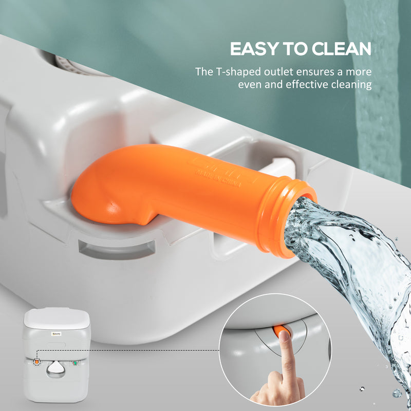 Portable Camping Toilet With Easy Flush and Odour Control for Outdoor Trips Grey