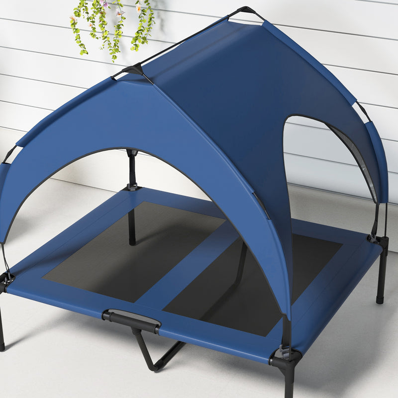 Elevated Cooling Pet Bed With Breathable Mesh For Medium And Large Dogs Dark Blue