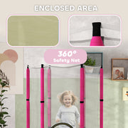 Pink 4.6ft Toddler Trampoline with Safety Net for Indoor and Outdoor Use Ages 3-6 by AIYAPLAY AOSOM