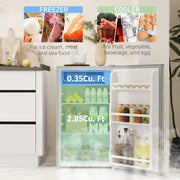 91L Freestanding Under Counter Fridge with Lock Grey by HOMCOM