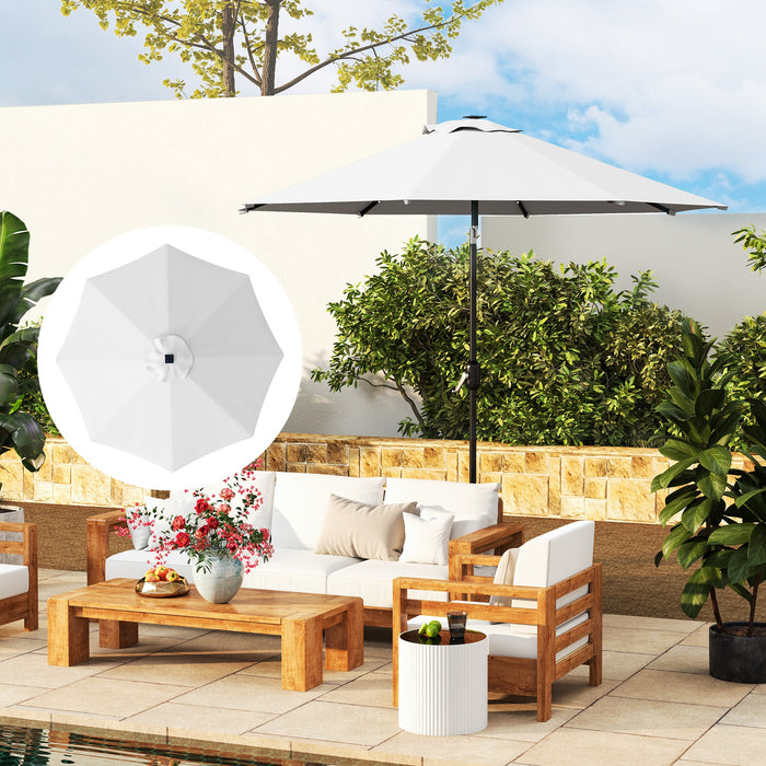 Cream 3m Replacement Parasol Canopy UPF 50 Plus with Top Vent Fits 8 Rib Frames by Outsunny