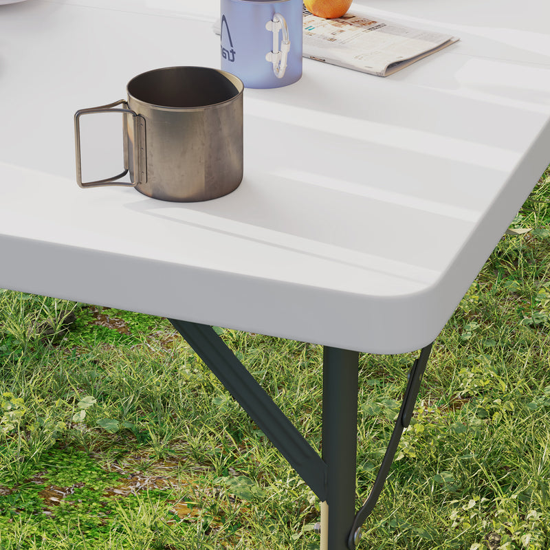 Folding Picnic Table with Adjustable Height for Easy Outdoor Dining White
