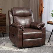 Electric Riser Recliner Chair With 70 Degree Tilt And Faux Leather Upholstery, Dark Brown