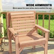 Garden Chair for Relaxing Outdoors with Curved Seat and Water Resistant Fir Wood Natural Finish Outsunny